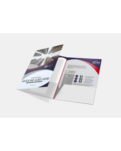 9x12 Spine 1/2 + Gusset 1/4 Tri-Panel Pocket Folder