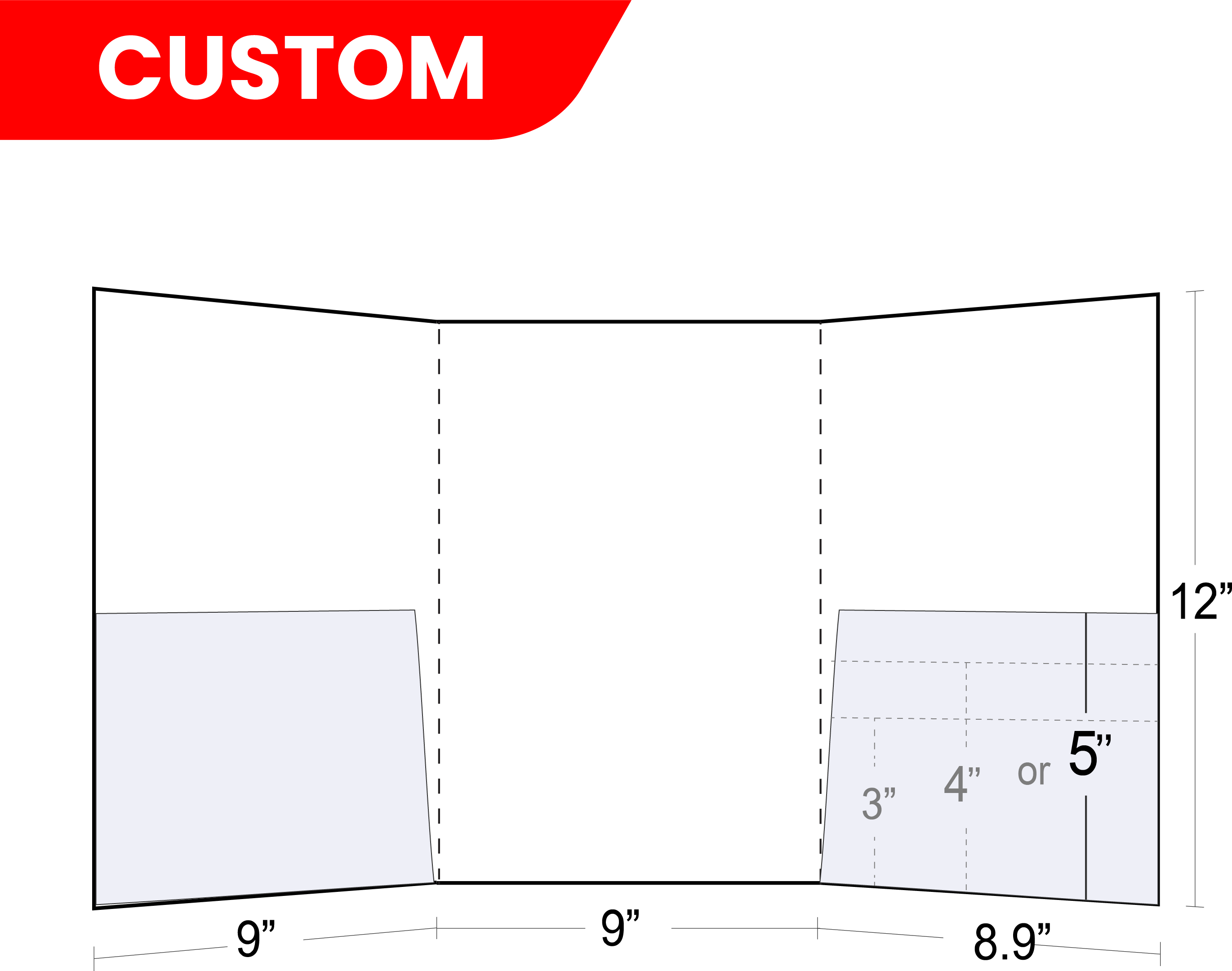 Tri-Panel Pocket Folder With 3 Pockets