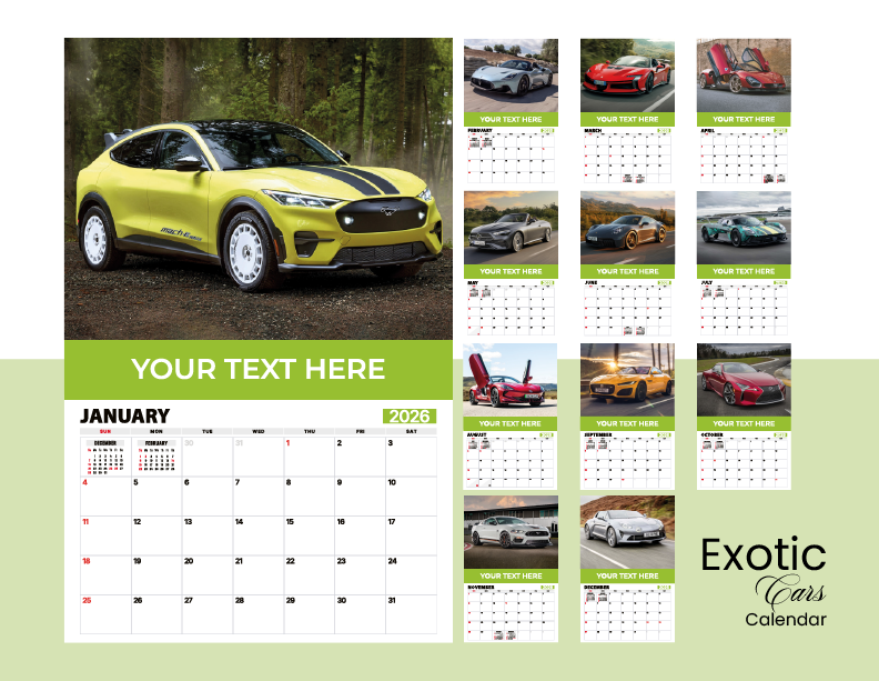 Exotic Cars Calendar